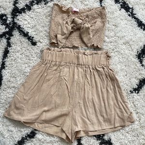 Pink Lilly two piece short (size M) and tube top (size S) set